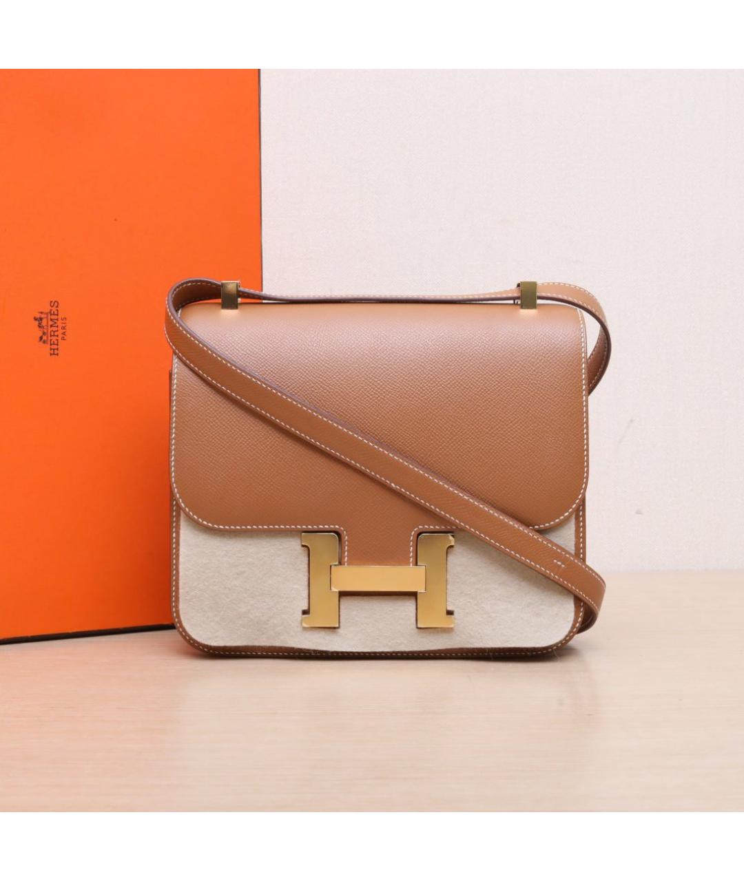 HERMES Коричневая кожаная сумка через плечо, фото 2