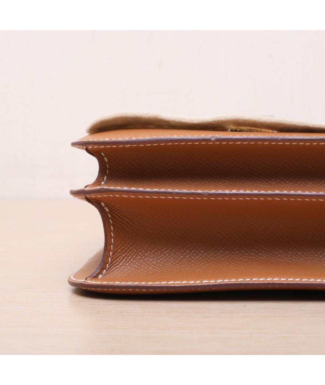 HERMES Коричневая кожаная сумка через плечо, фото 9