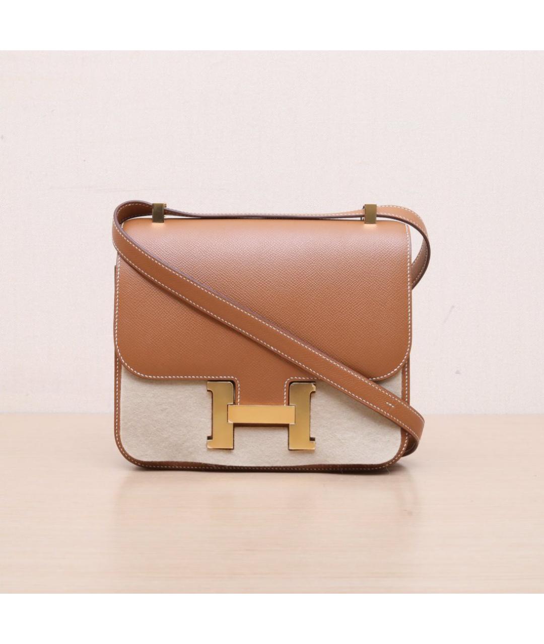 HERMES Коричневая кожаная сумка через плечо, фото 3