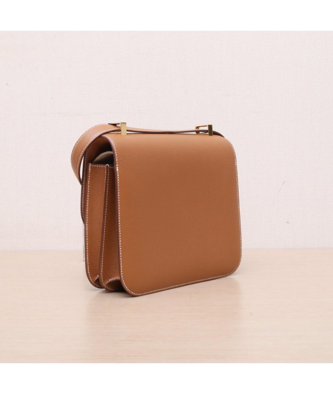 HERMES Коричневая кожаная сумка через плечо, фото 6