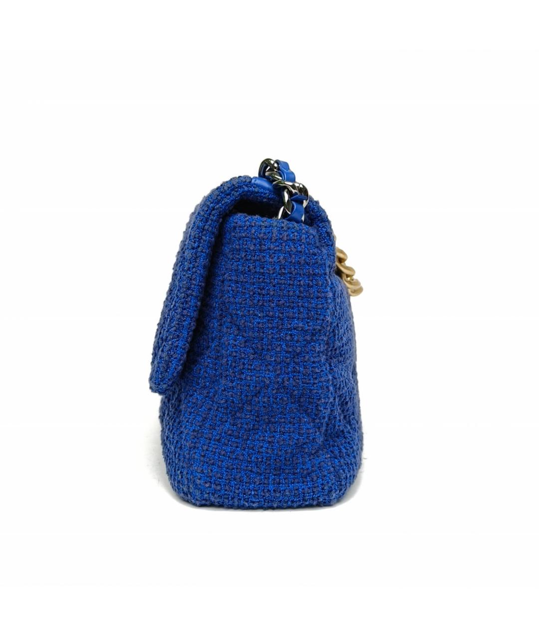 CHANEL Синяя твидовая сумка через плечо, фото 3