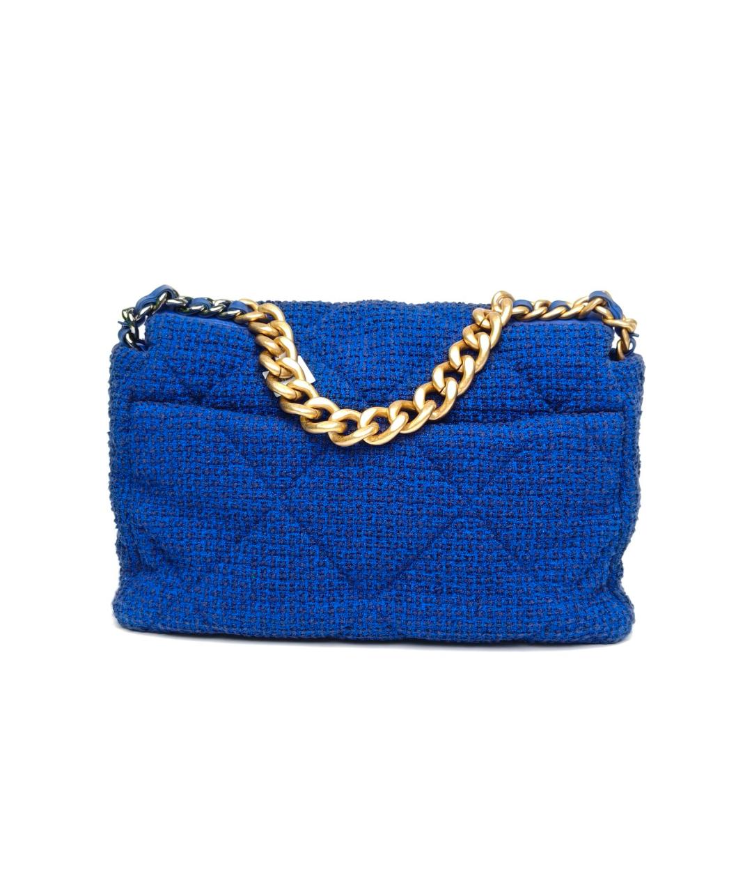 CHANEL Синяя твидовая сумка через плечо, фото 4