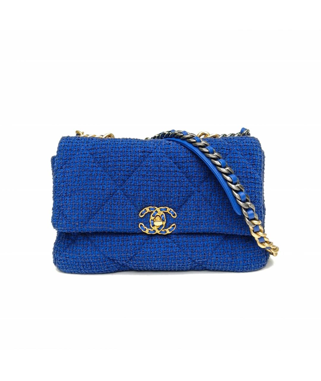 CHANEL Синяя твидовая сумка через плечо, фото 2