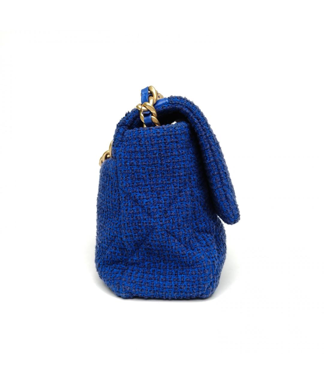 CHANEL Синяя твидовая сумка через плечо, фото 5