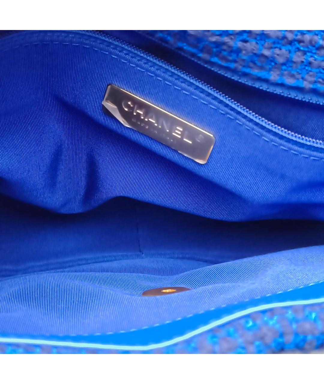 CHANEL Синяя твидовая сумка через плечо, фото 8