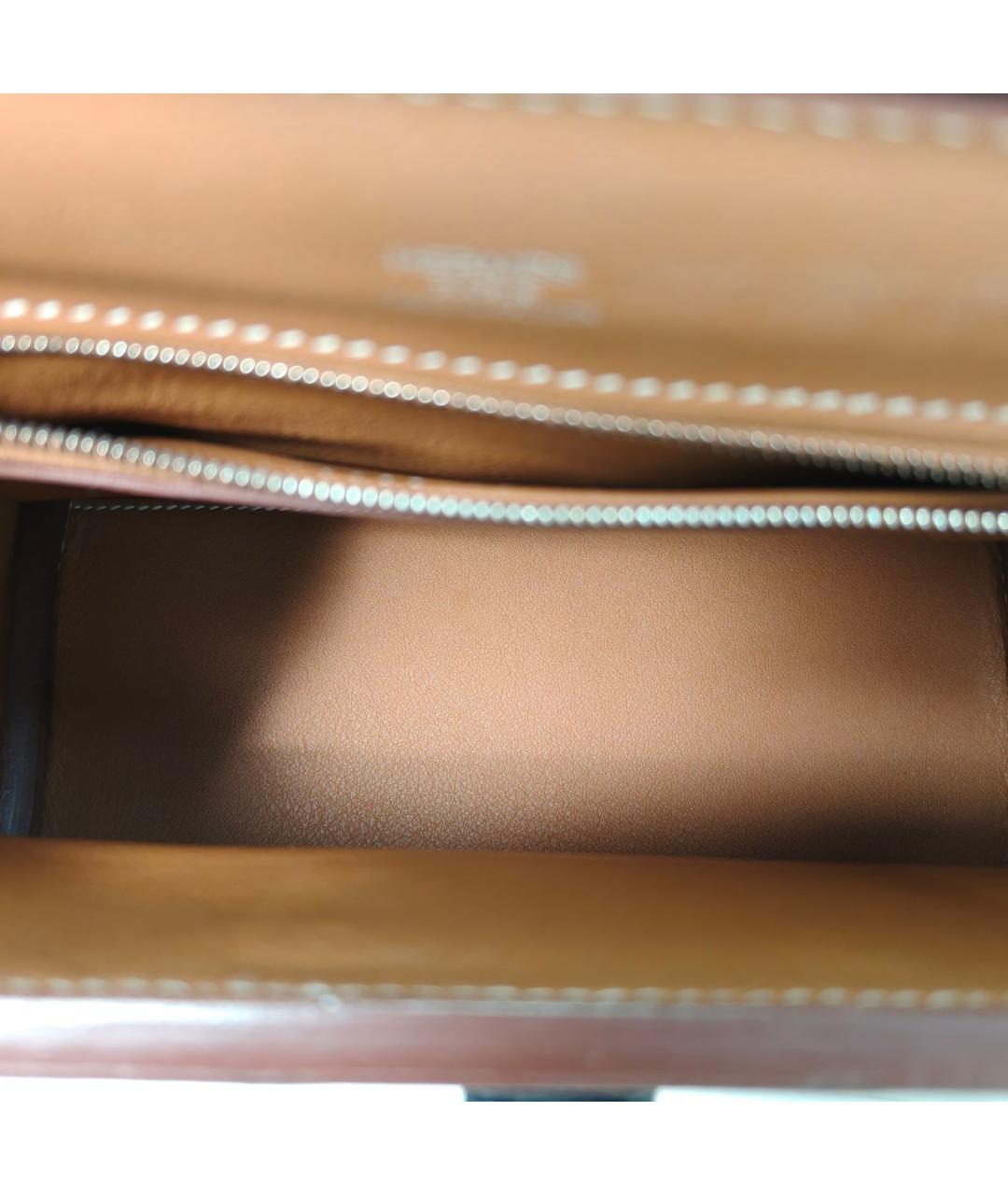 HERMES Коричневая кожаная сумка через плечо, фото 8