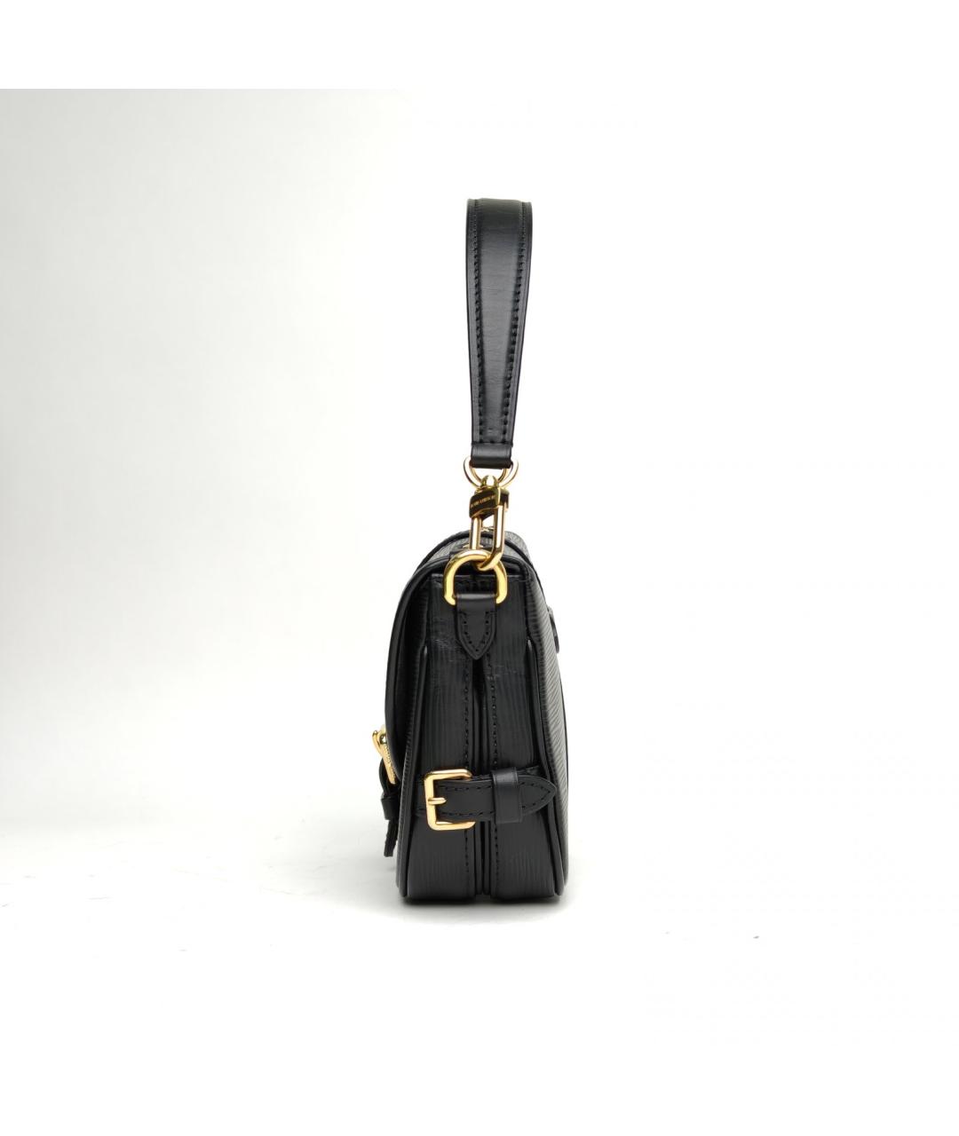 LOUIS VUITTON Черная кожаная сумка через плечо, фото 5