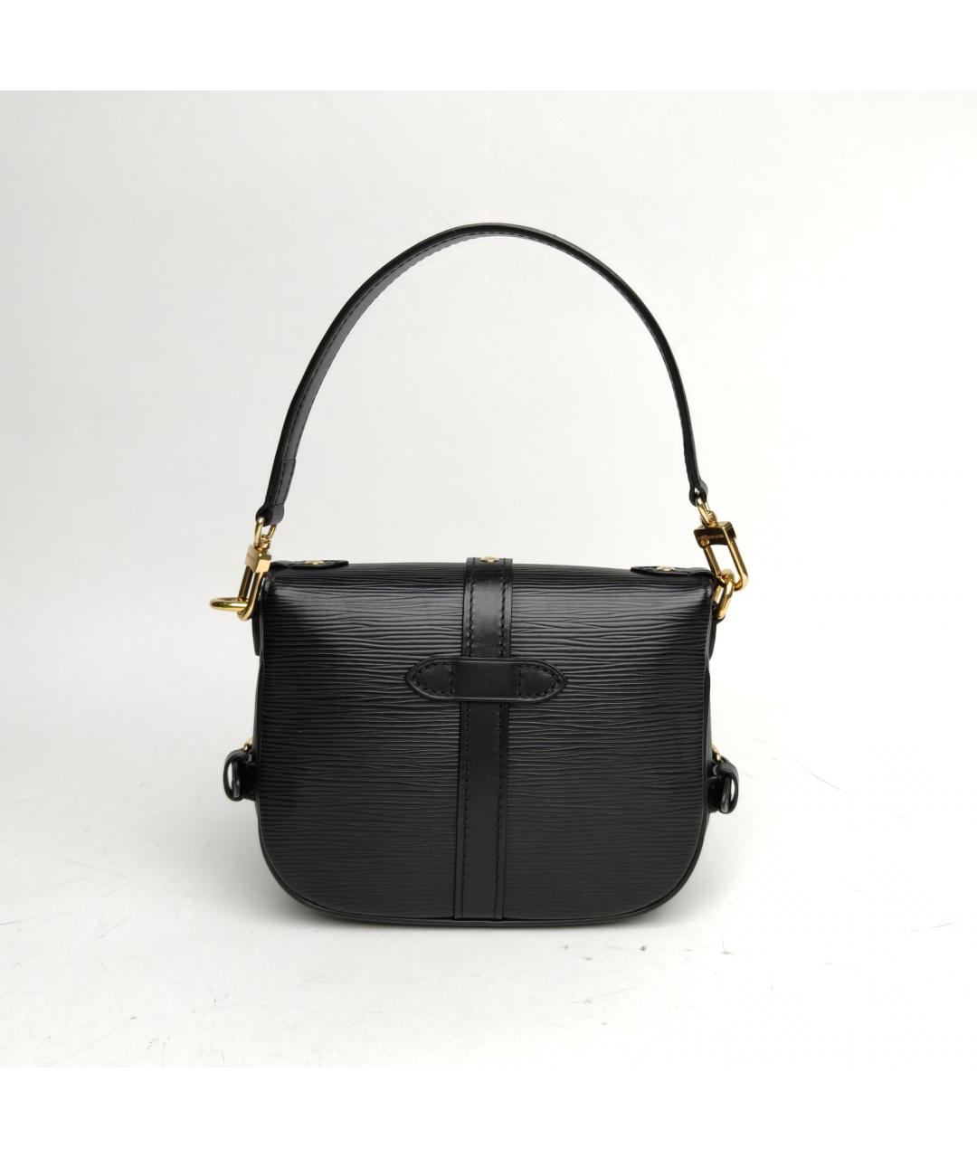 LOUIS VUITTON Черная кожаная сумка через плечо, фото 4