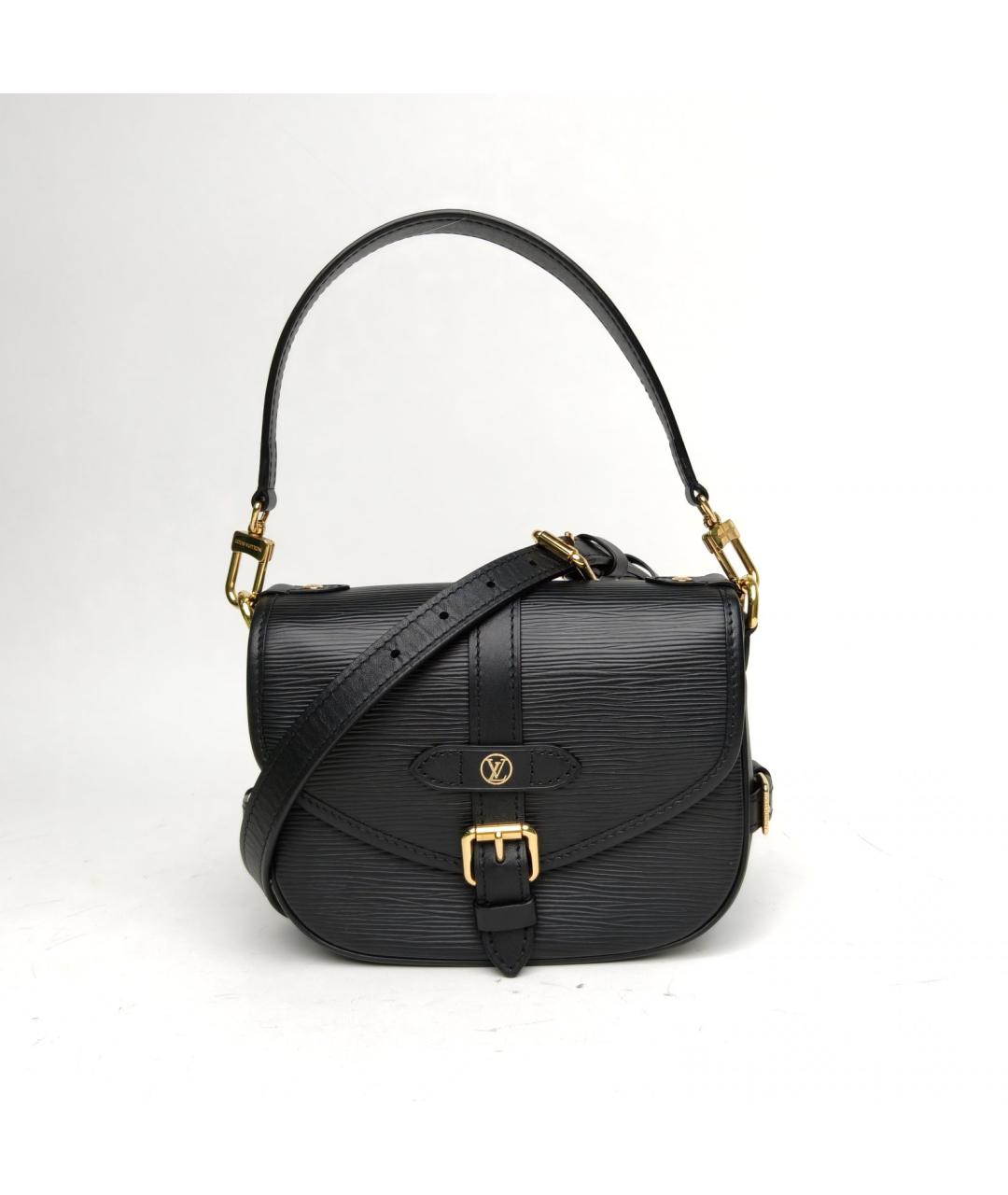 LOUIS VUITTON Черная кожаная сумка через плечо, фото 2