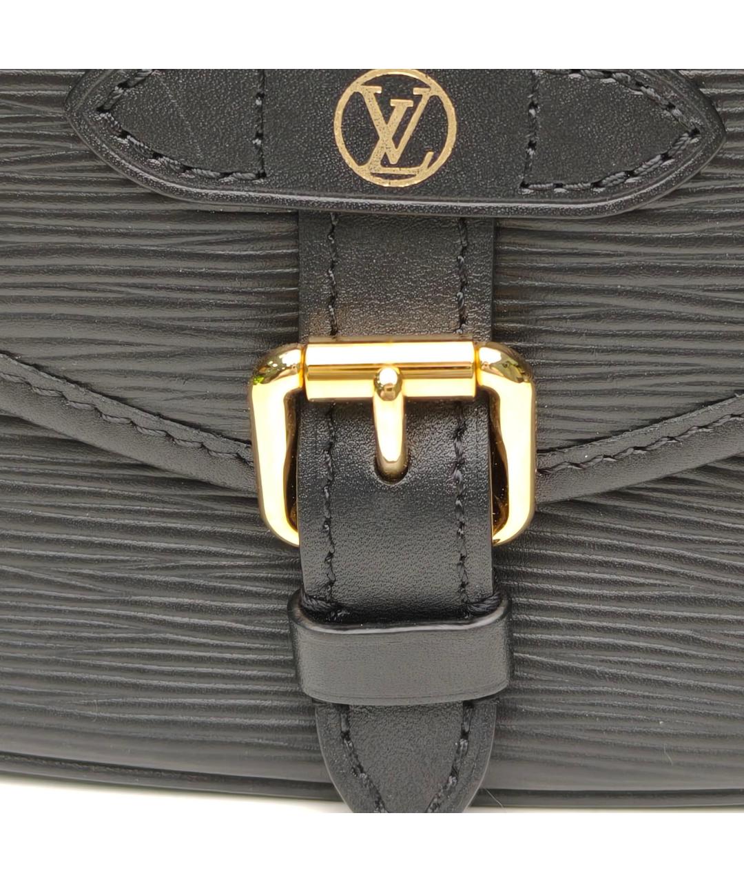 LOUIS VUITTON Черная кожаная сумка через плечо, фото 7