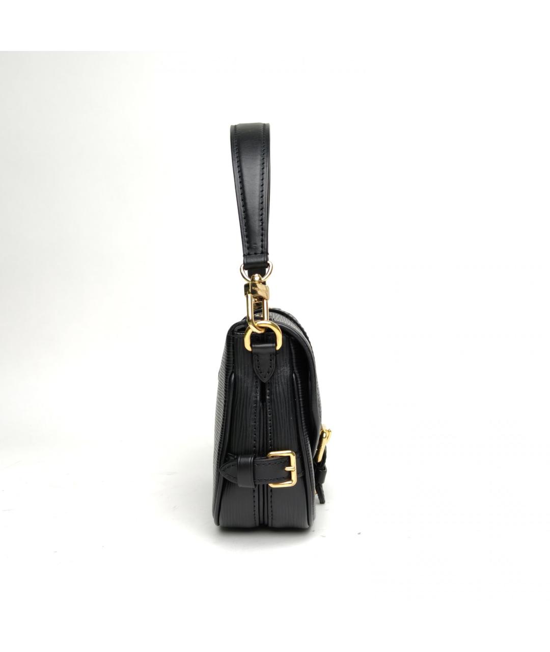 LOUIS VUITTON Черная кожаная сумка через плечо, фото 3