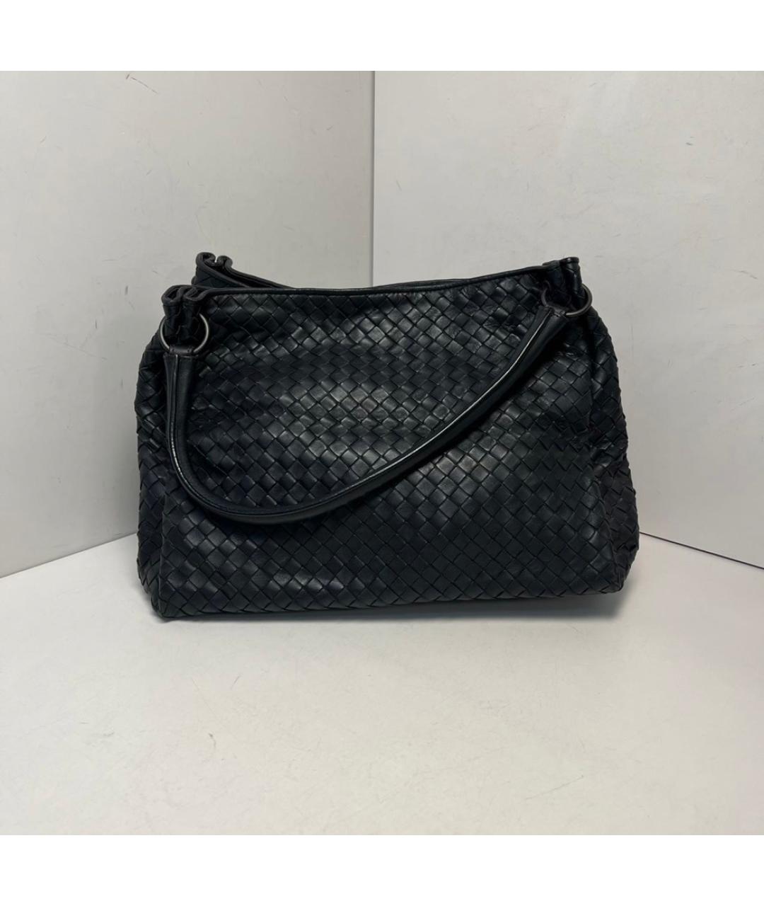 BOTTEGA VENETA Черная кожаная сумка через плечо, фото 8