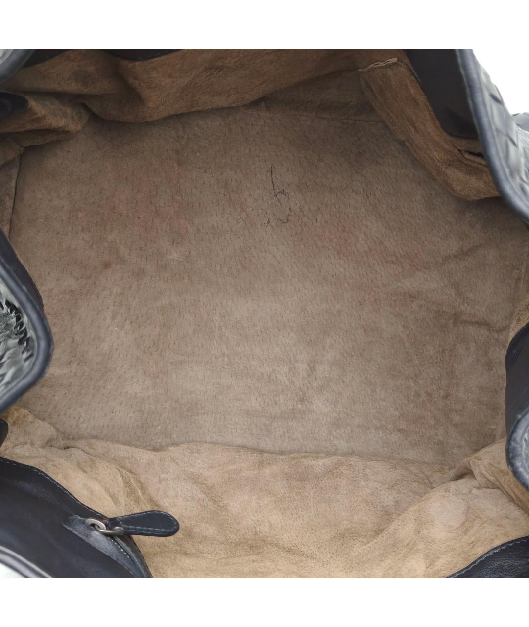 BOTTEGA VENETA Черная кожаная сумка через плечо, фото 7