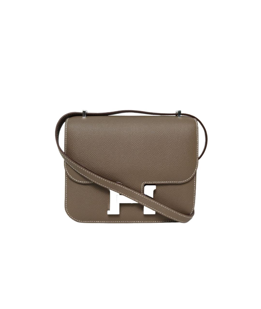 HERMES Коричневая кожаная сумка через плечо, фото 9