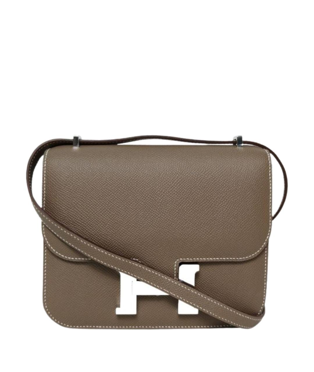 HERMES Коричневая кожаная сумка через плечо, фото 1