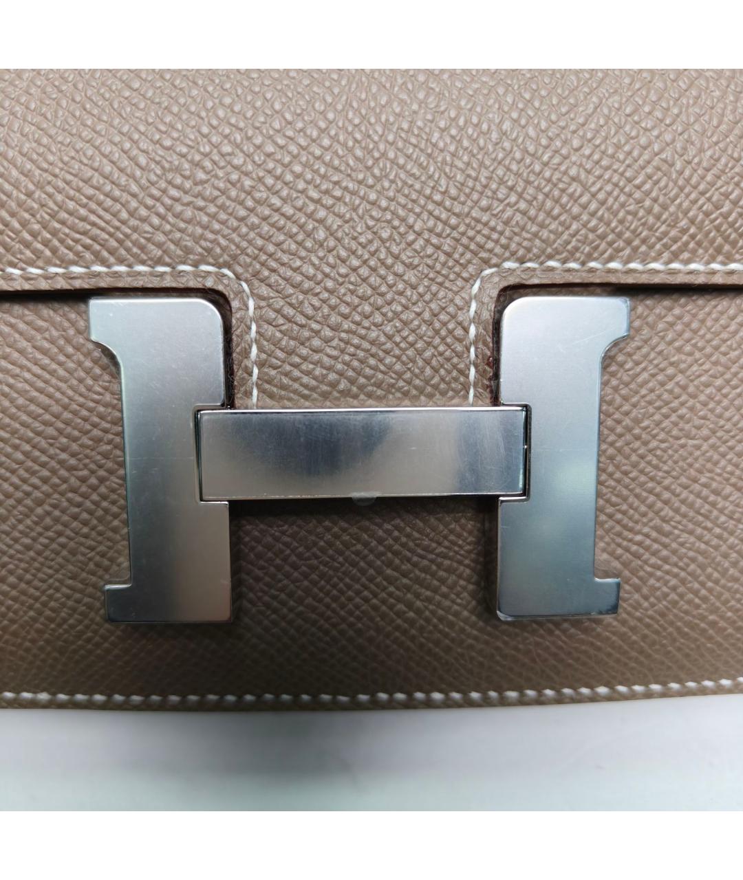 HERMES Коричневая кожаная сумка через плечо, фото 6