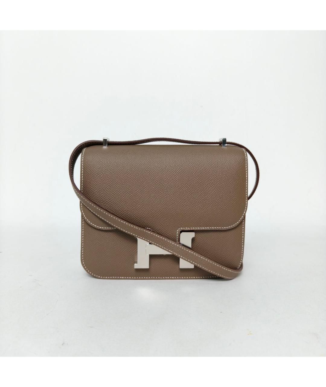 HERMES Коричневая кожаная сумка через плечо, фото 7