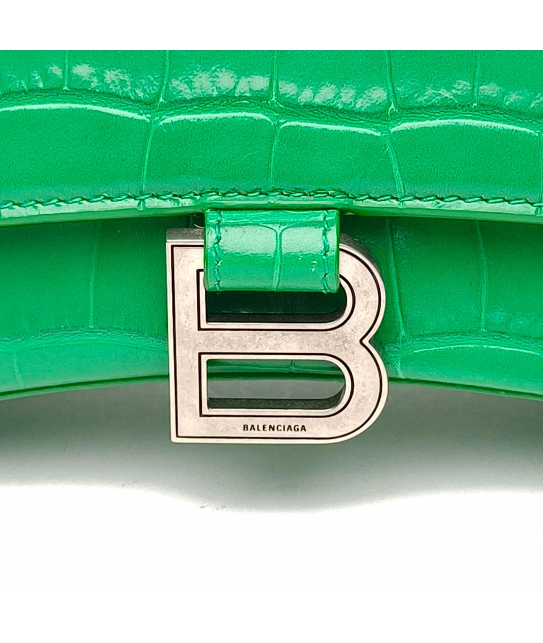 BALENCIAGA Зеленая кожаная сумка через плечо, фото 8