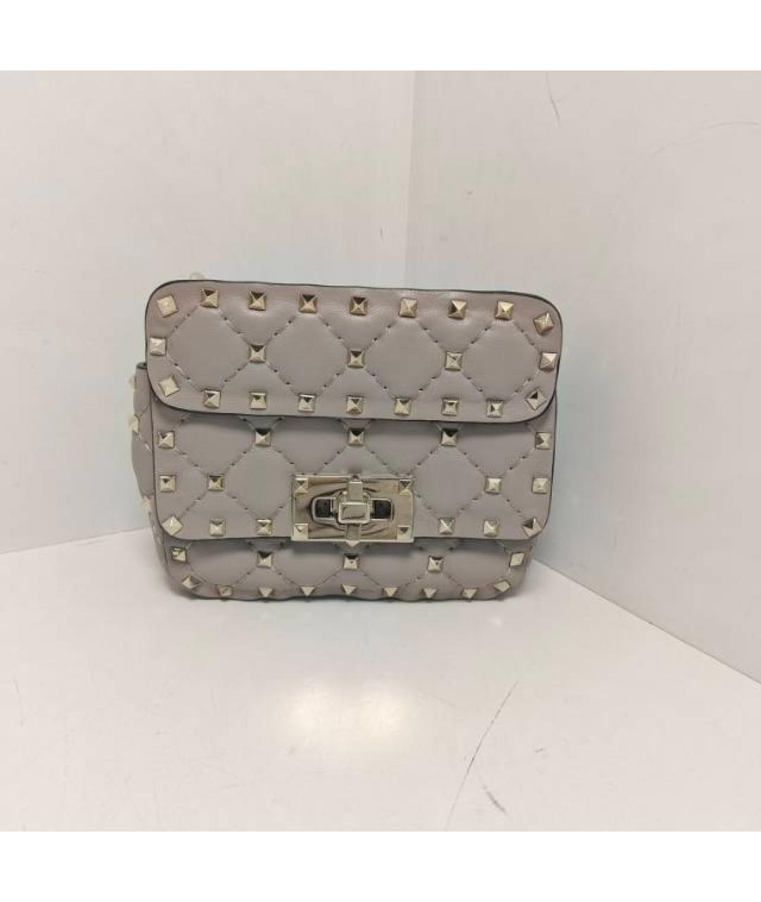 VALENTINO Серая кожаная сумка через плечо, фото 9