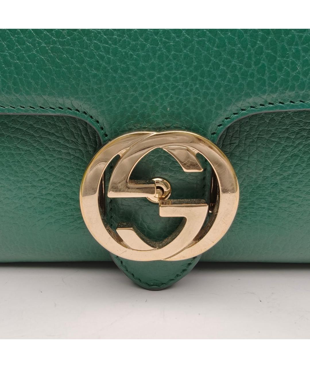 GUCCI Зеленая кожаная сумка через плечо, фото 7