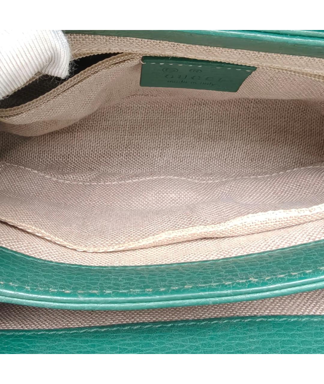 GUCCI Зеленая кожаная сумка через плечо, фото 8