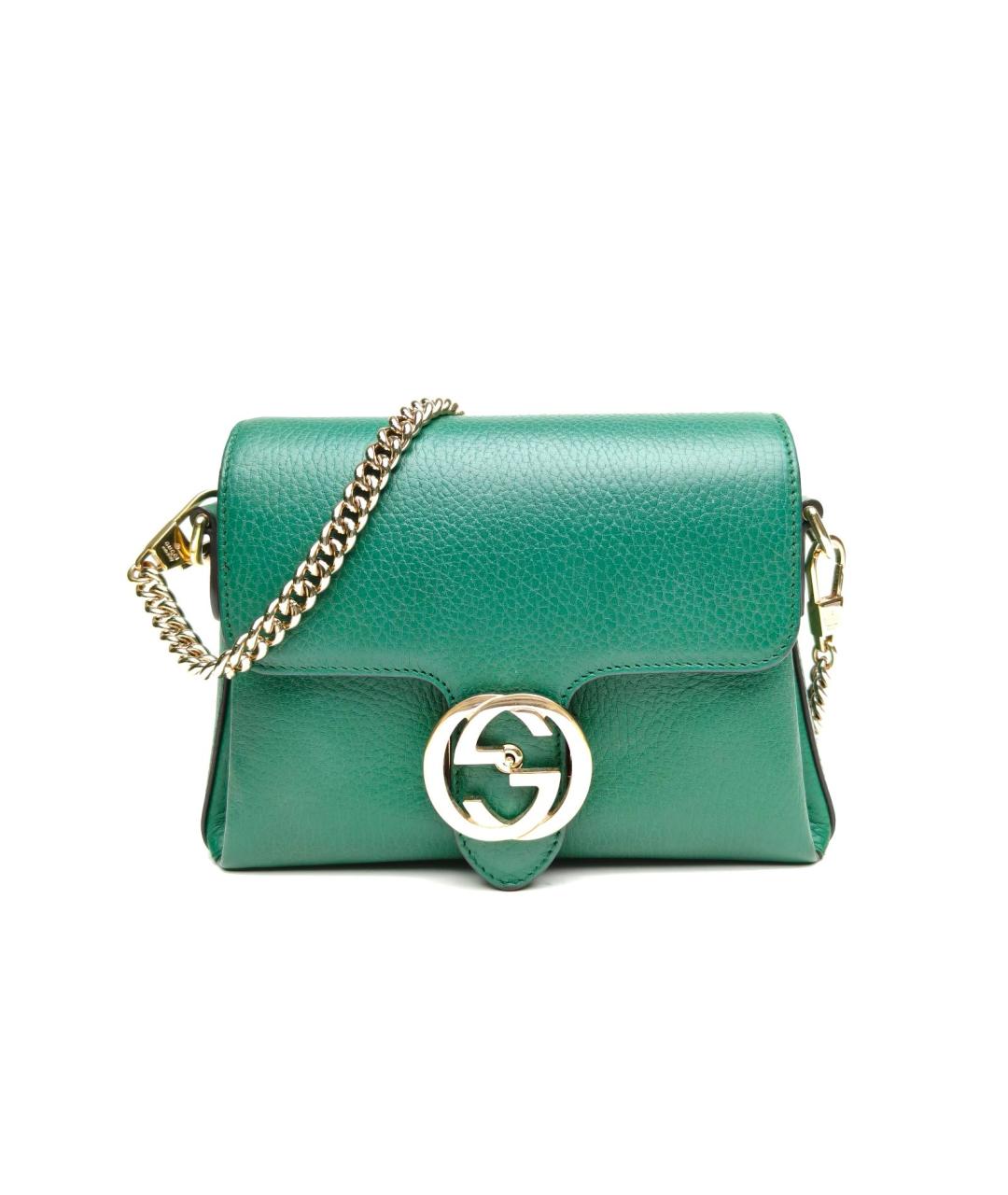 GUCCI Зеленая кожаная сумка через плечо, фото 2