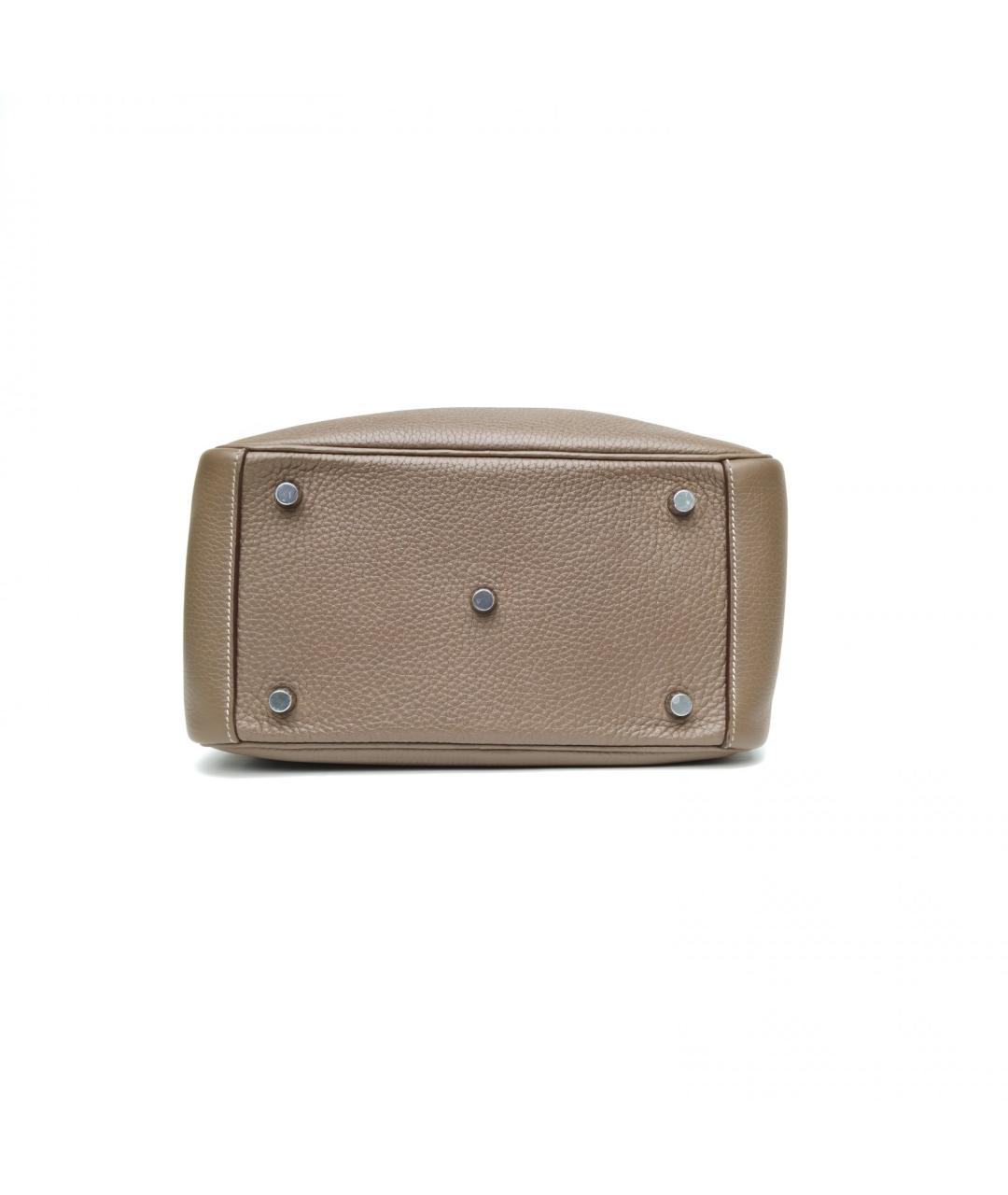 HERMES Серая кожаная сумка через плечо, фото 6