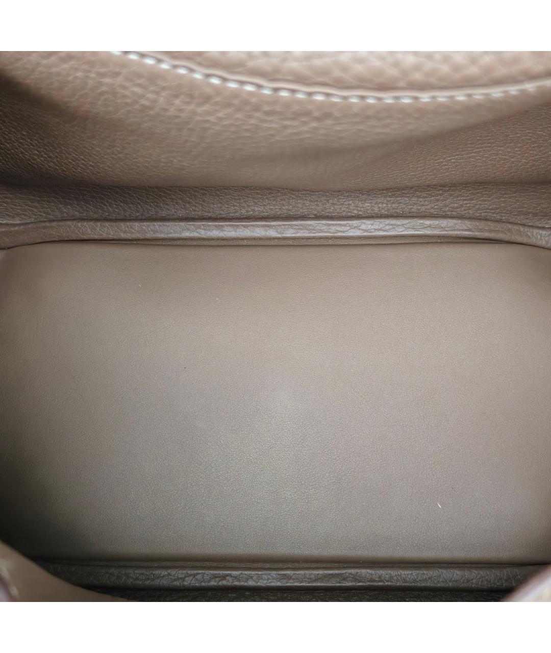 HERMES Серая кожаная сумка через плечо, фото 8