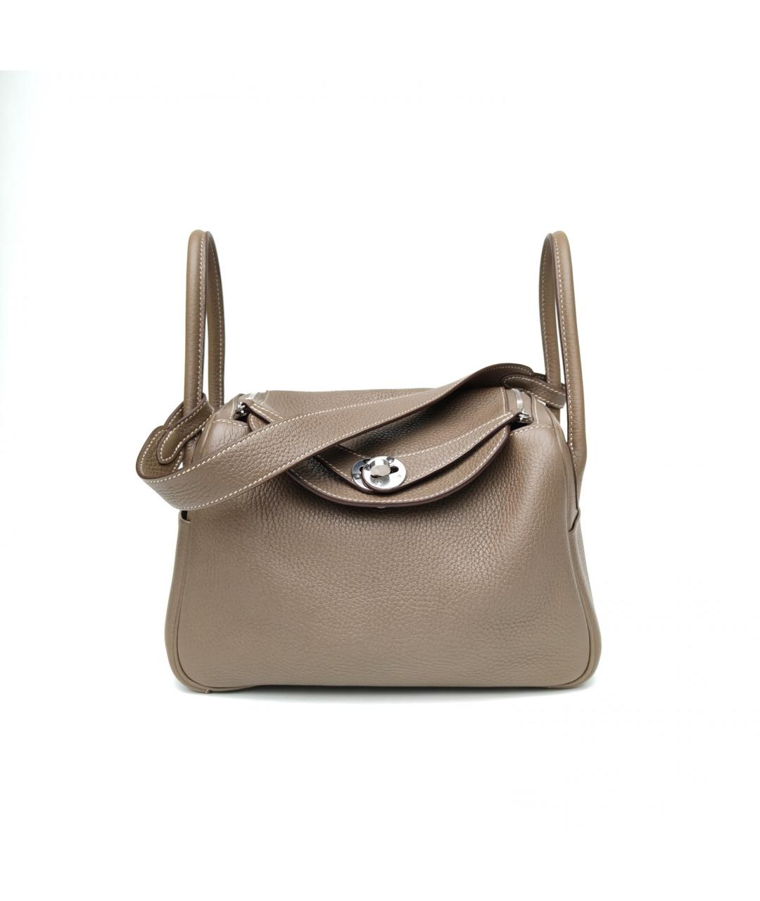 HERMES Серая кожаная сумка через плечо, фото 2