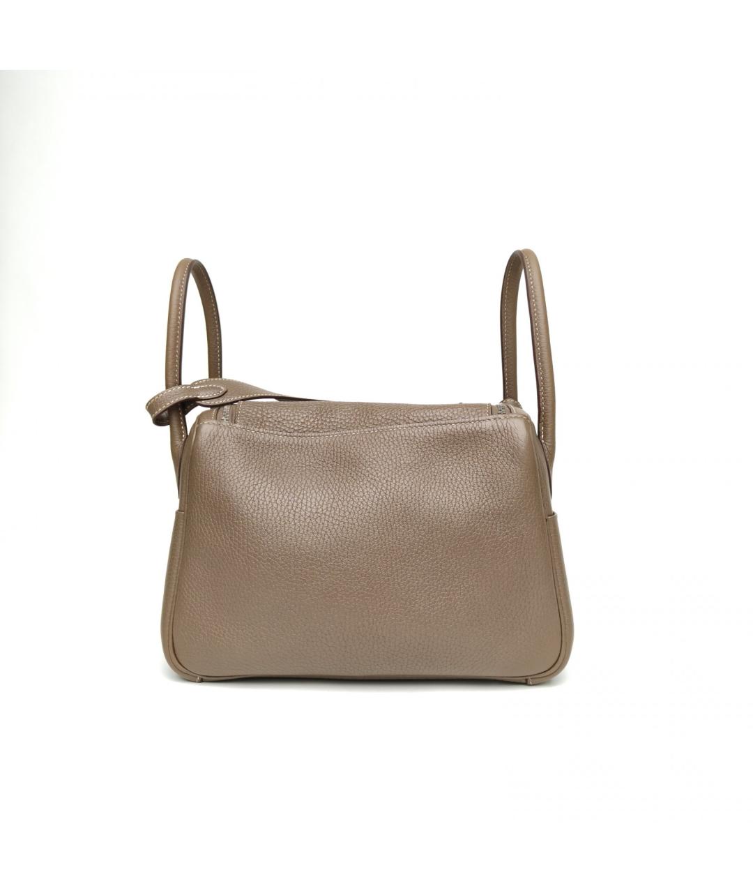 HERMES Серая кожаная сумка через плечо, фото 4