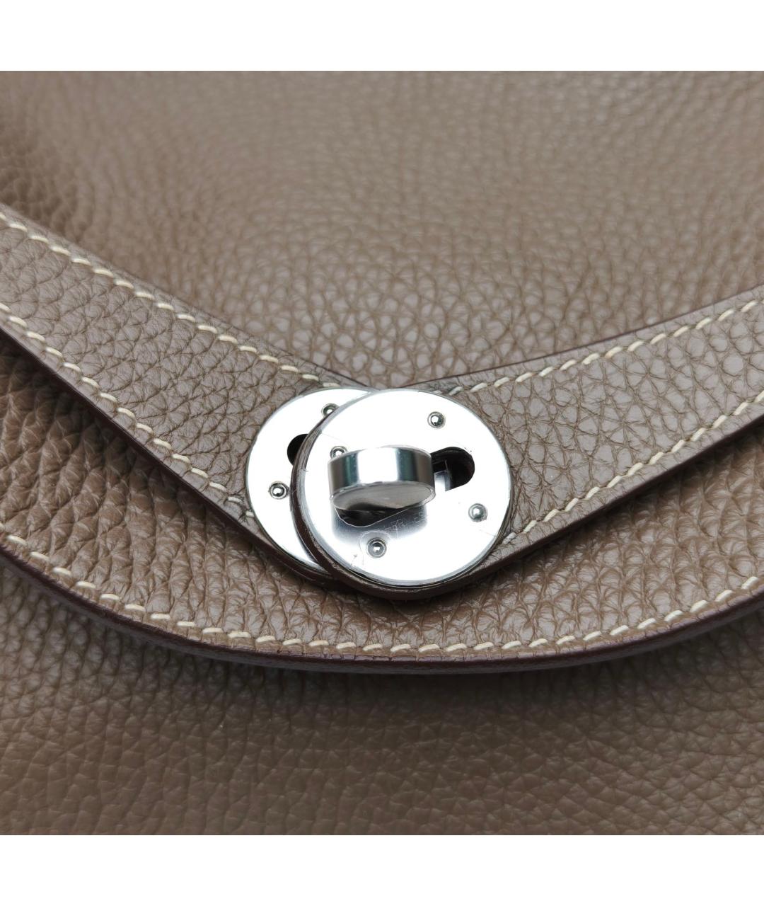HERMES Серая кожаная сумка через плечо, фото 7