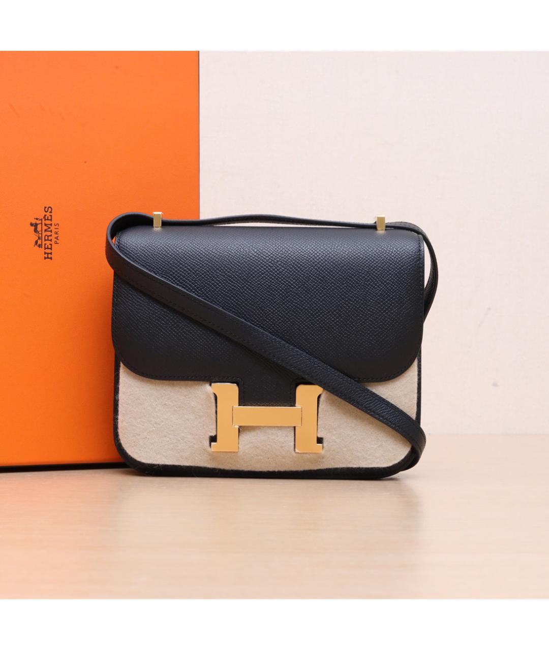 HERMES Черная кожаная сумка через плечо, фото 2