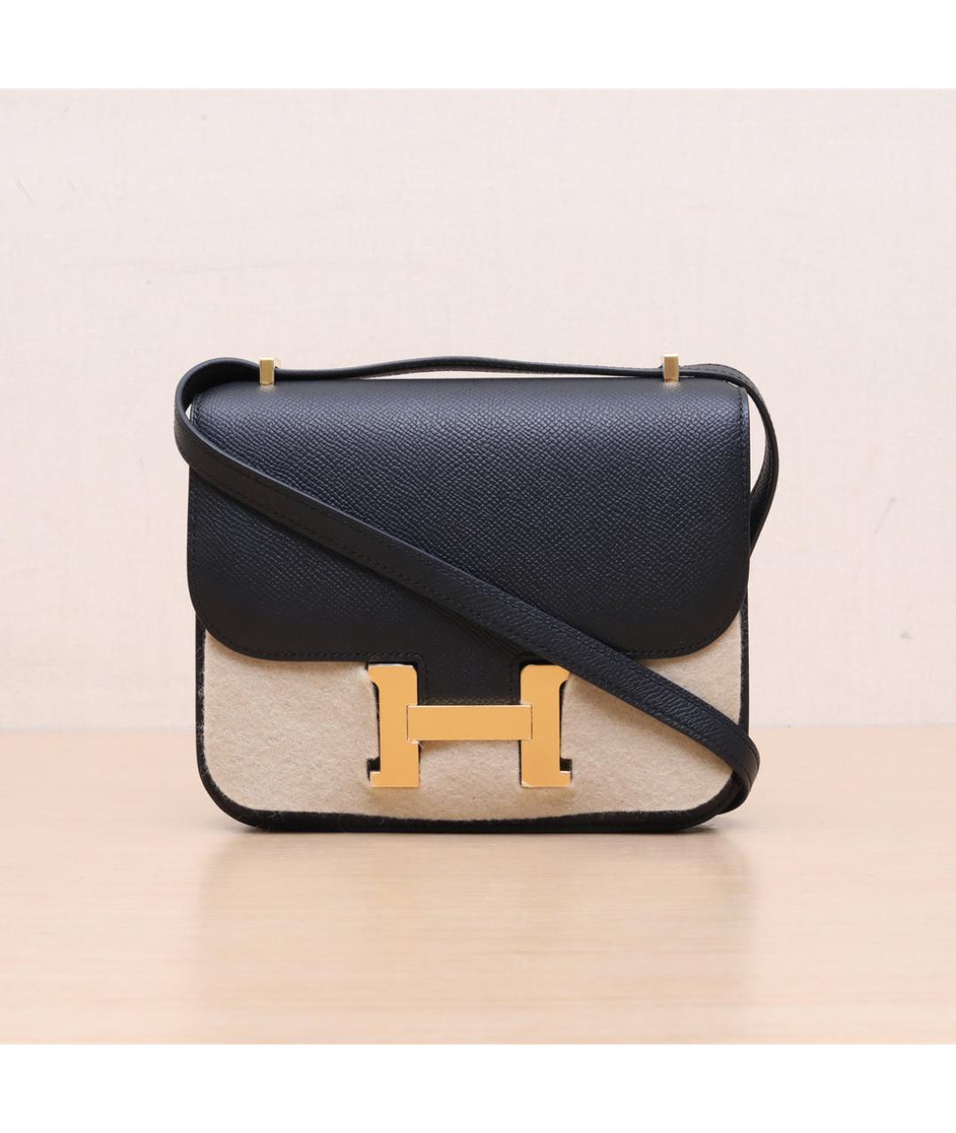 HERMES Черная кожаная сумка через плечо, фото 3