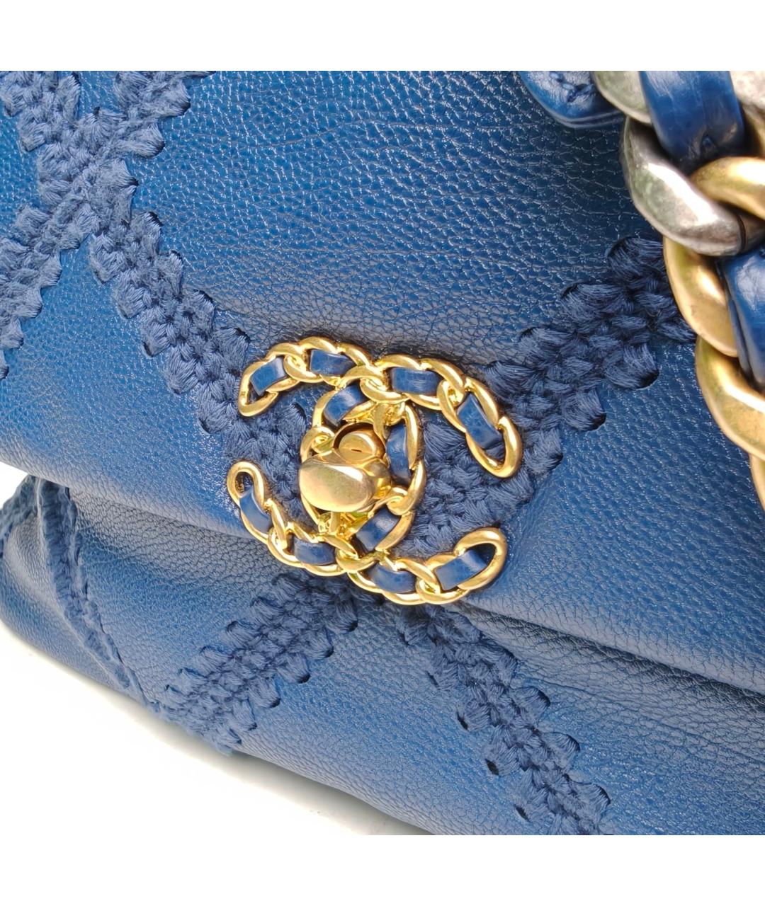 CHANEL Синяя кожаная сумка через плечо, фото 7