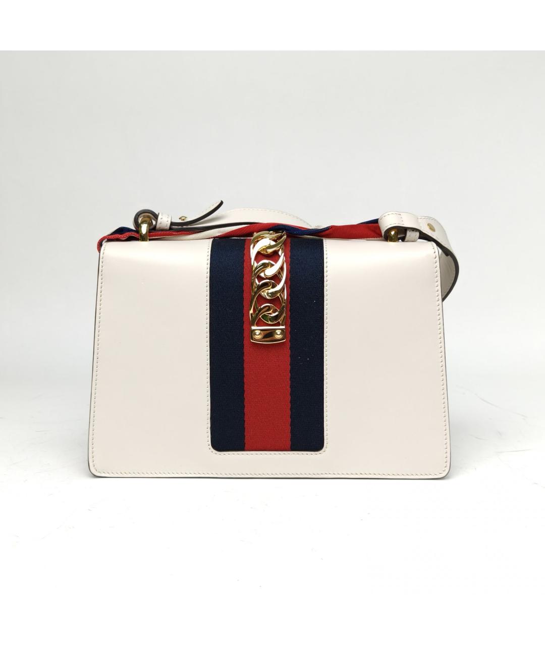 GUCCI Белая кожаная сумка через плечо, фото 4