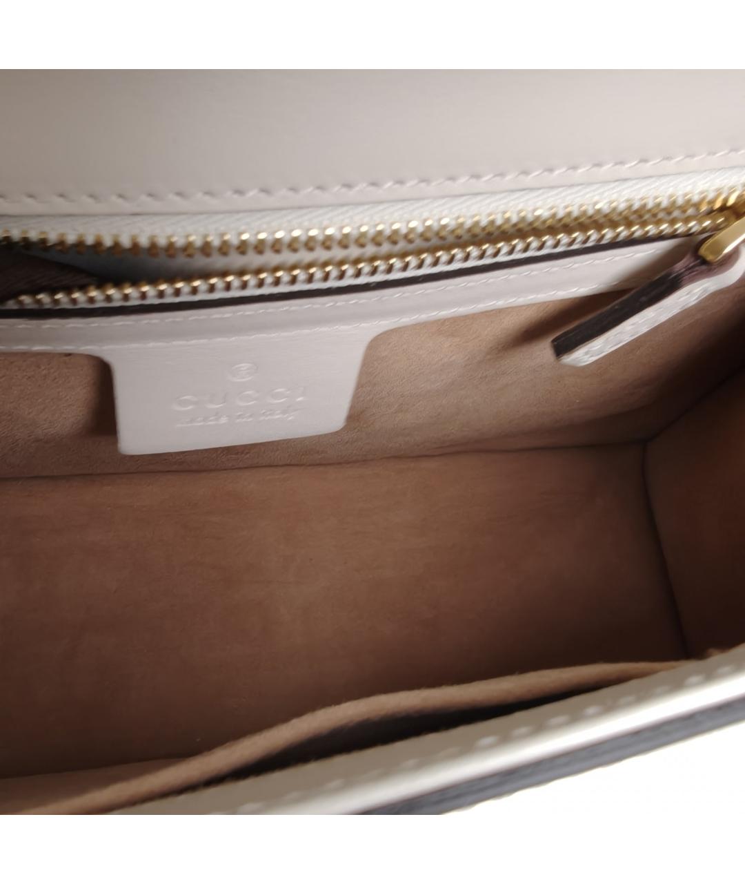 GUCCI Белая кожаная сумка через плечо, фото 7