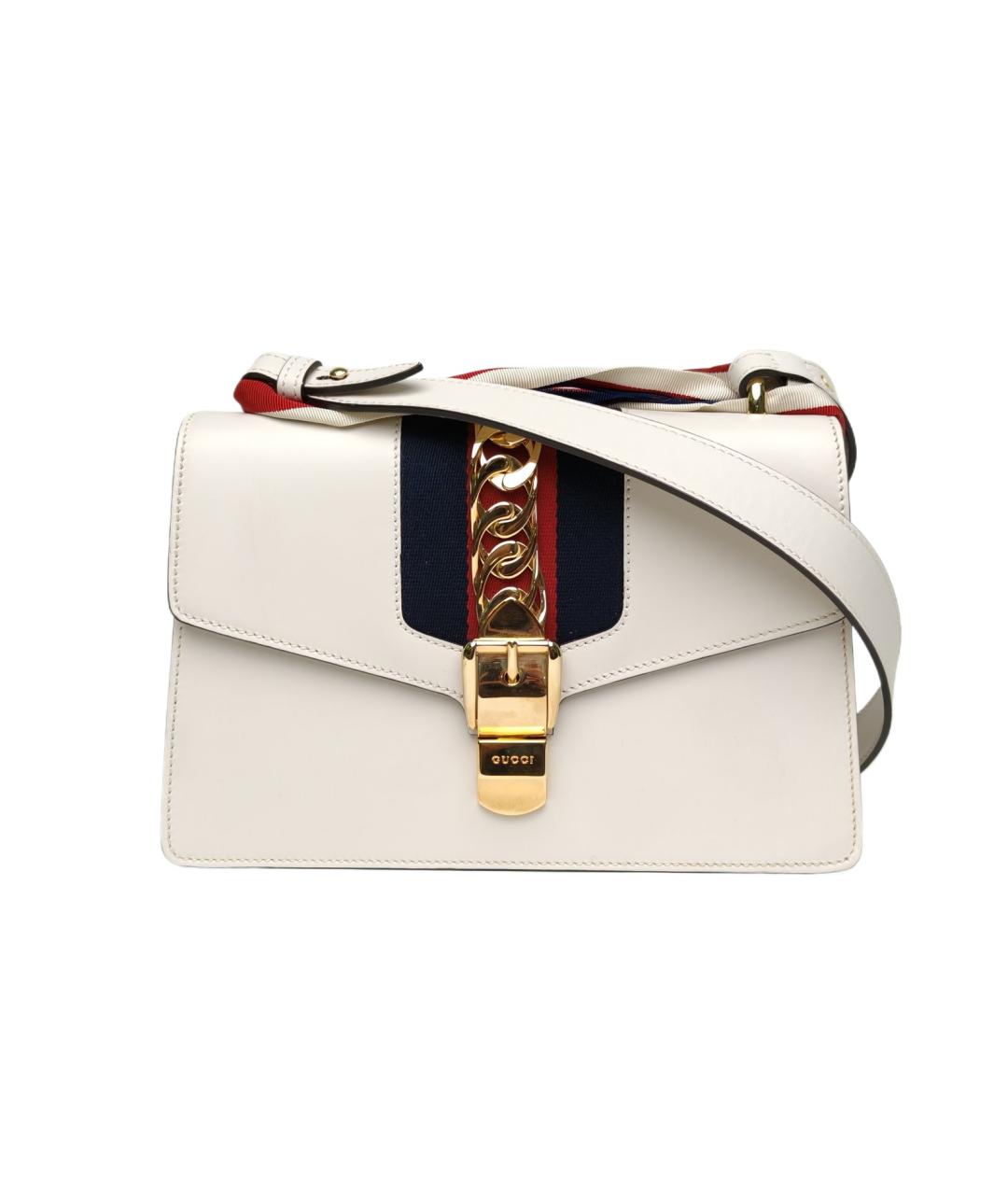 GUCCI Белая кожаная сумка через плечо, фото 10