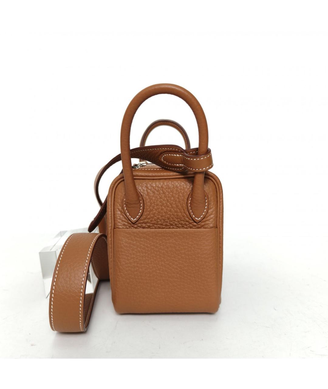 HERMES Коричневая кожаная сумка через плечо, фото 5