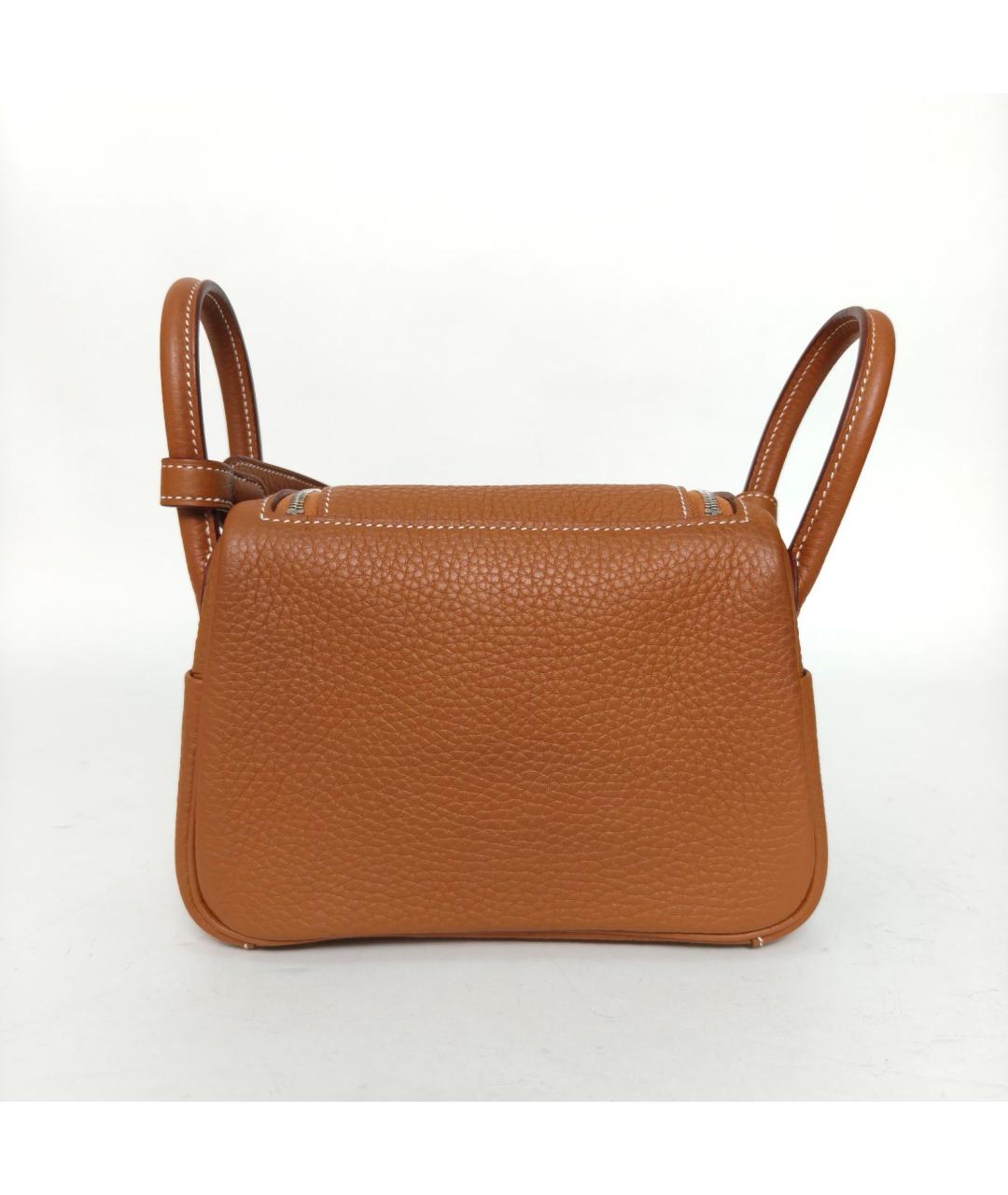 HERMES Коричневая кожаная сумка через плечо, фото 4
