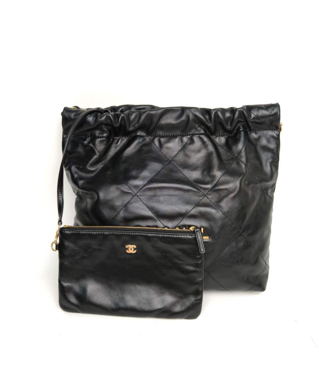 CHANEL Черная кожаная сумка через плечо, фото 8