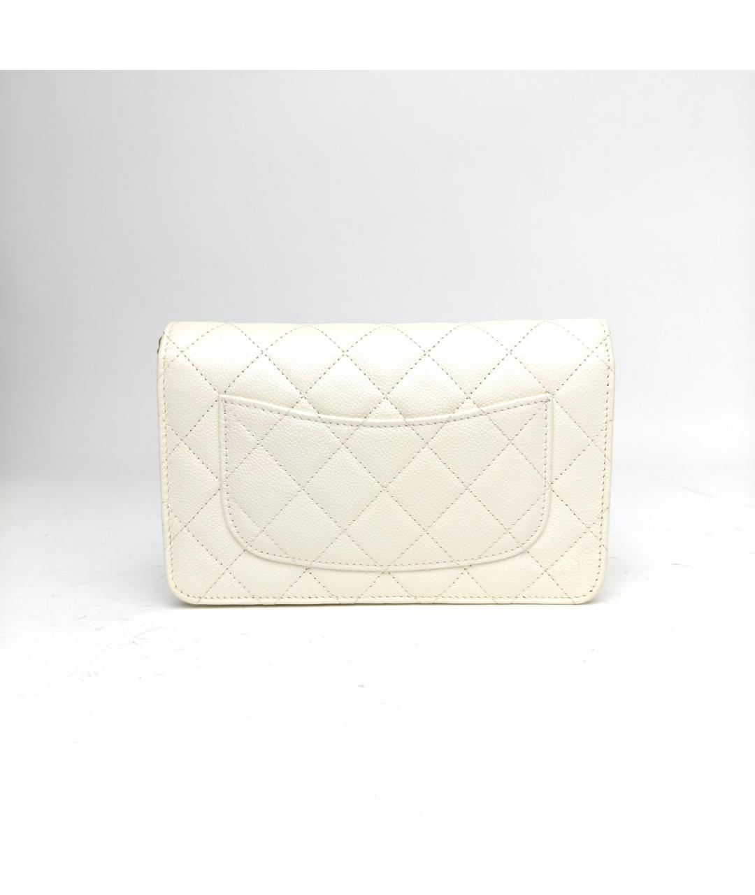 CHANEL Белая кожаная сумка через плечо, фото 4