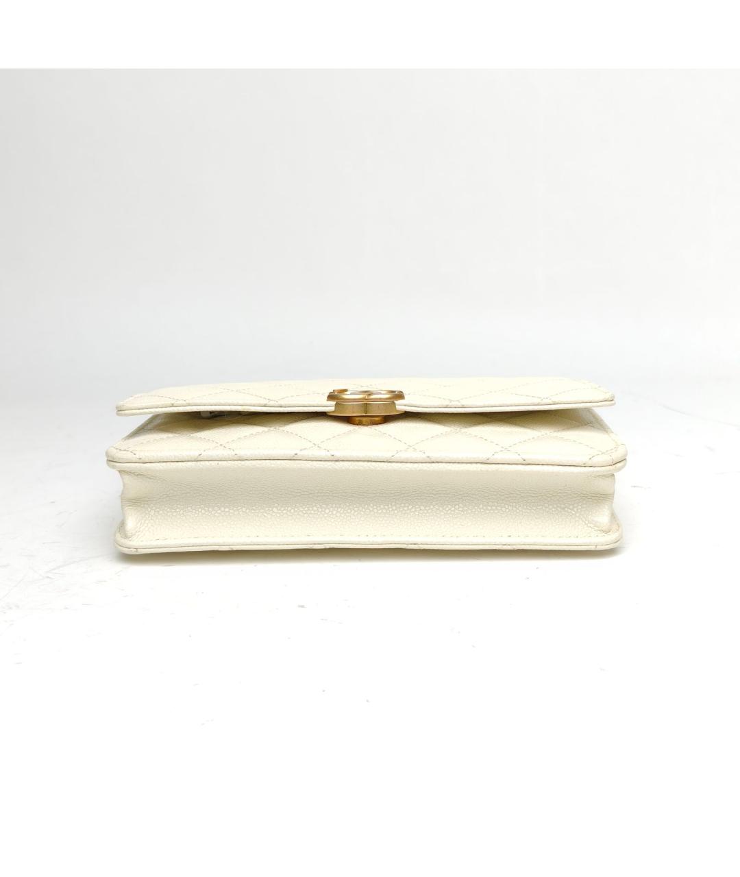 CHANEL Белая кожаная сумка через плечо, фото 6