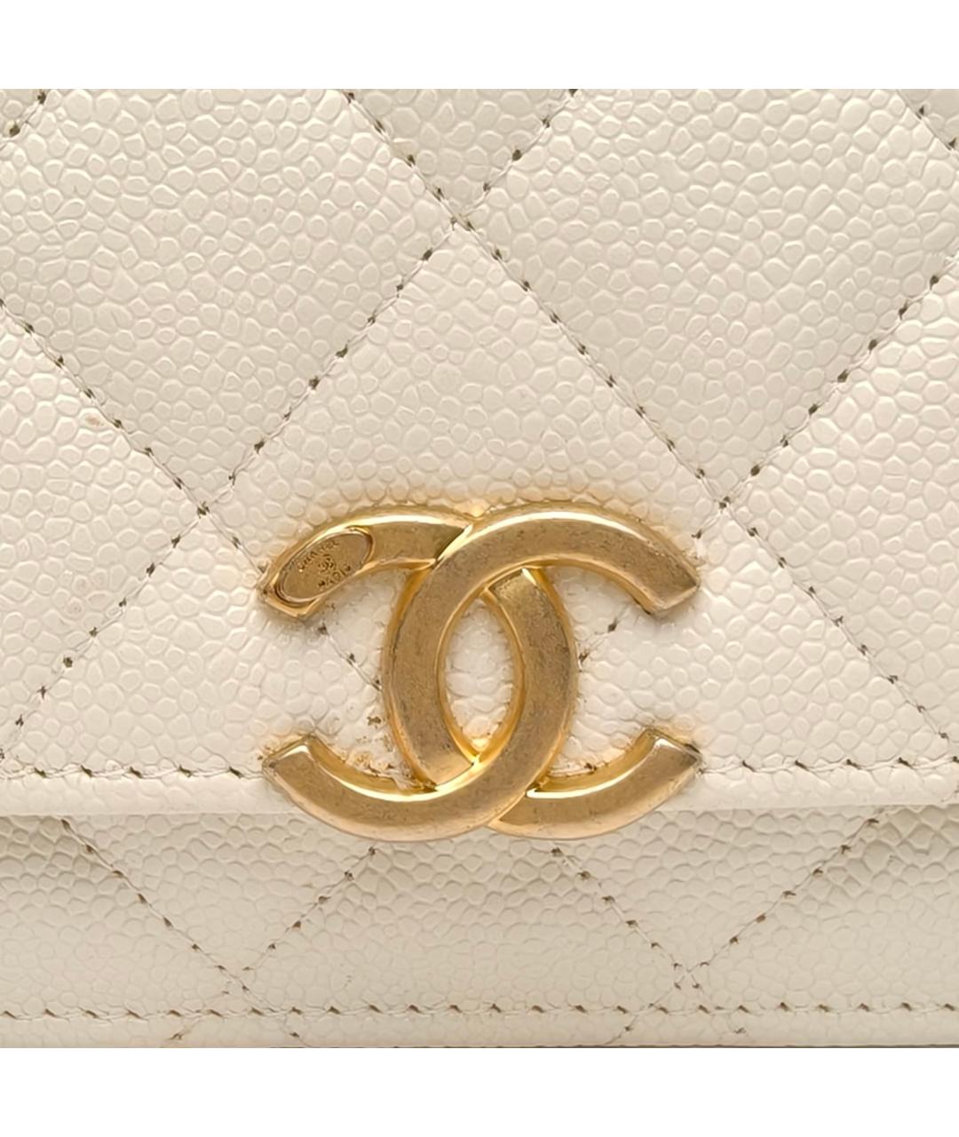 CHANEL Белая кожаная сумка через плечо, фото 7