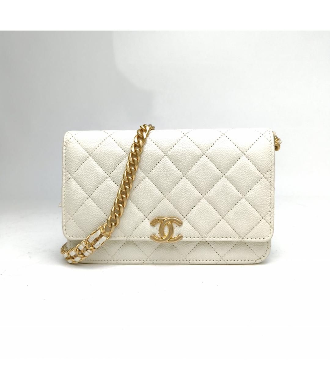CHANEL Белая кожаная сумка через плечо, фото 2
