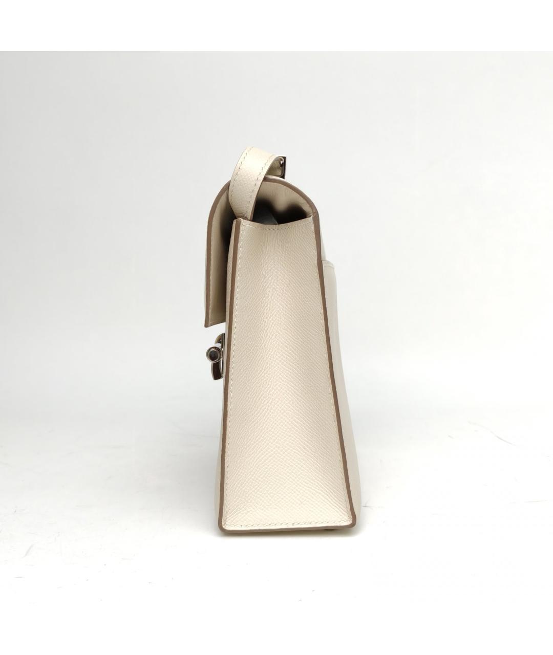 HERMES Белая кожаная сумка через плечо, фото 3