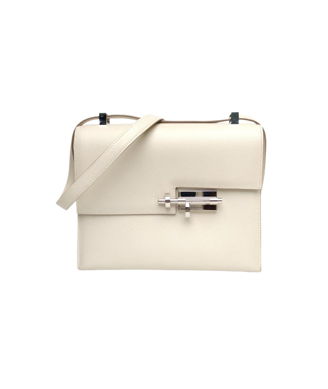 HERMES Белая кожаная сумка через плечо, фото 9