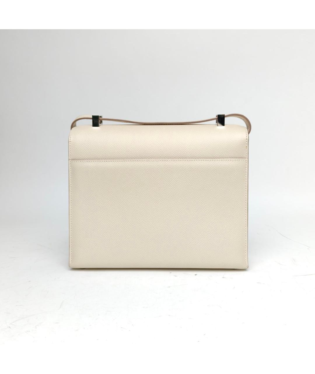 HERMES Белая кожаная сумка через плечо, фото 4