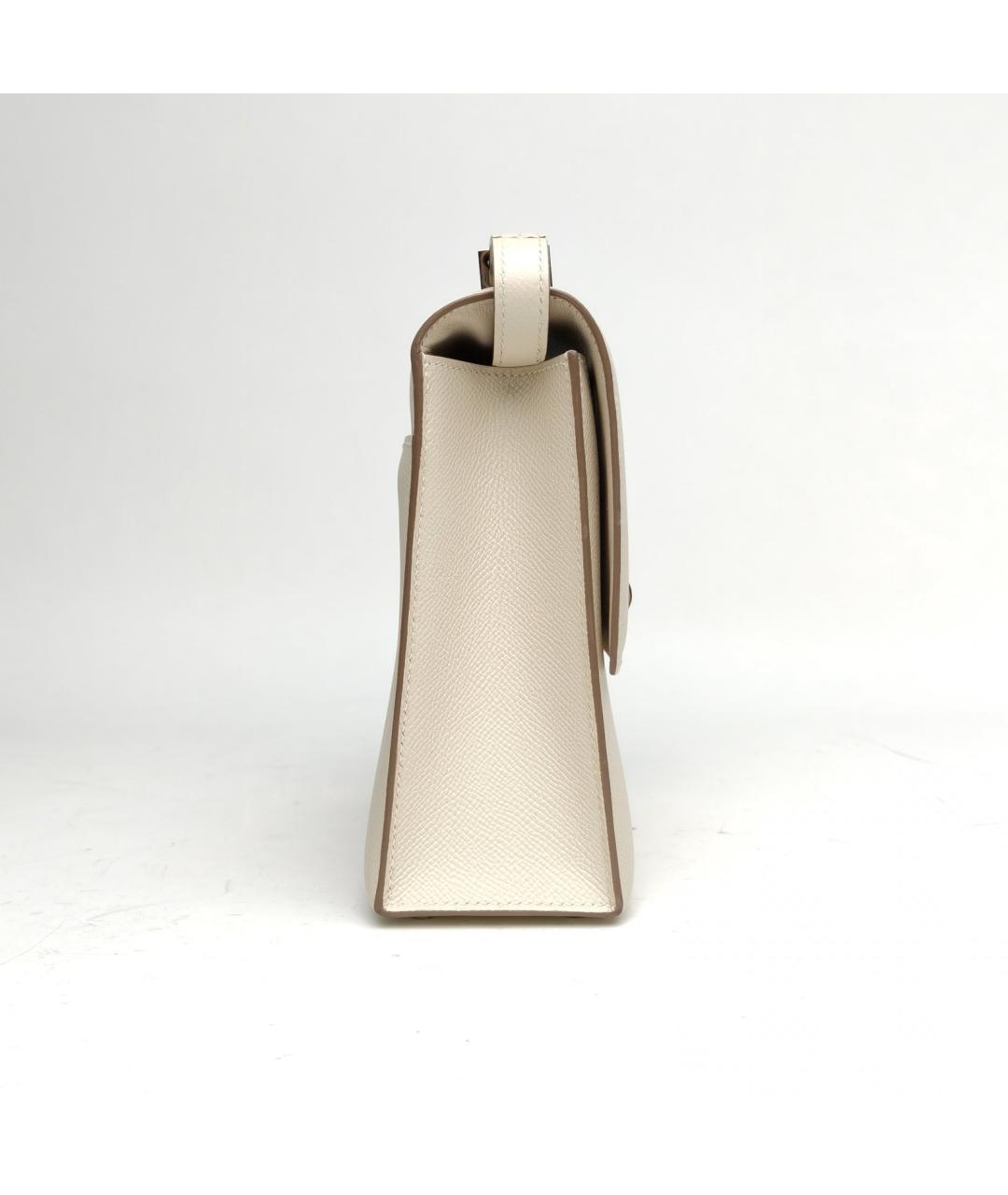 HERMES Белая кожаная сумка через плечо, фото 5