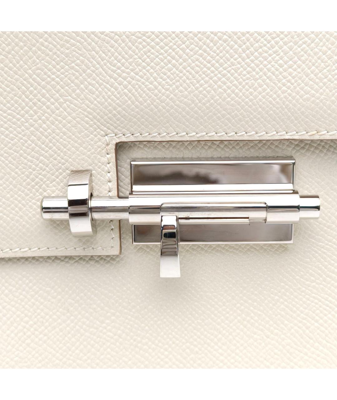 HERMES Белая кожаная сумка через плечо, фото 7