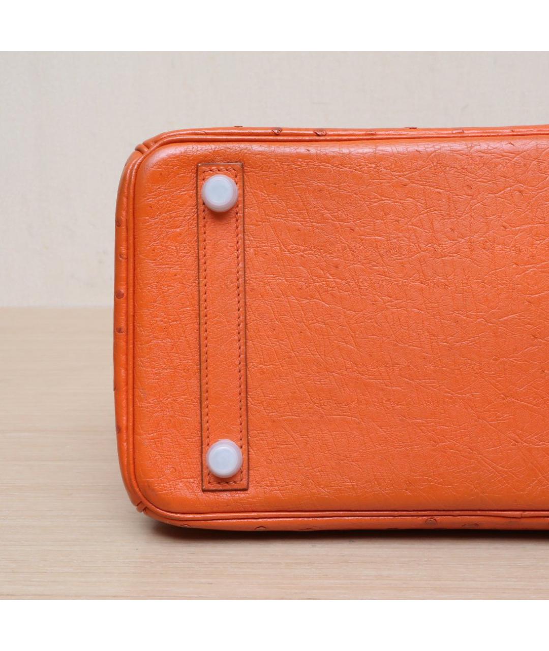 HERMES Оранжевая сумка с короткими ручками из экзотической кожи, фото 8